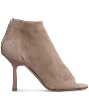 GISÉL MOIRÉ Dory Open-Toe Ankle Boots - Brown