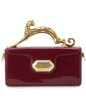Lanvin Mini Sac Pencil Cat En Cuir Verni - Violet