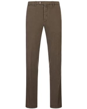 Kiton Logo-Patch Straight-Leg Pants - Gray
