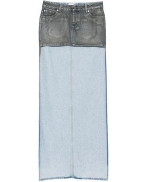 7 For All Mankind Jupe En Jean À Empiècements - Blue