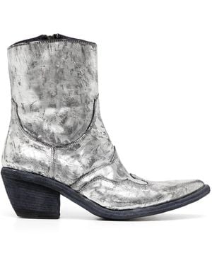 Madison Maison Laminated Leather Ankle Boots - Grey