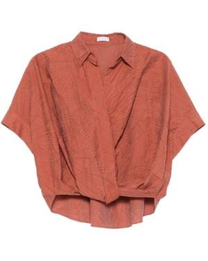 Brunello Cucinelli Blusa Con Motivo - Naranja