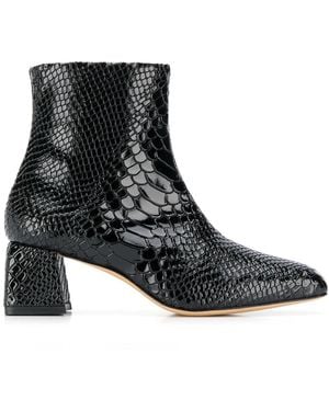 Kalda Botines Marti con motivo de piel de serpiente - Negro