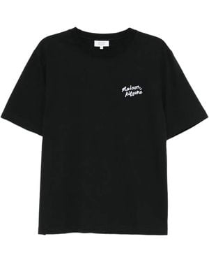 Maison Kitsuné Handwriting Embroidered T-Shirt - Black