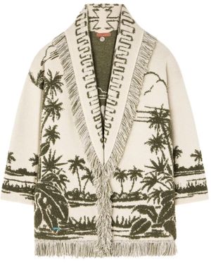 Alanui Palm-Tree Fringe Cardigan - Naturel