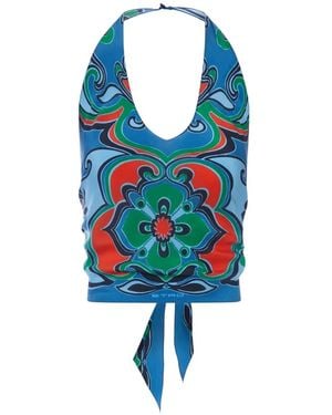 Etro Silk Halter Top - Blue