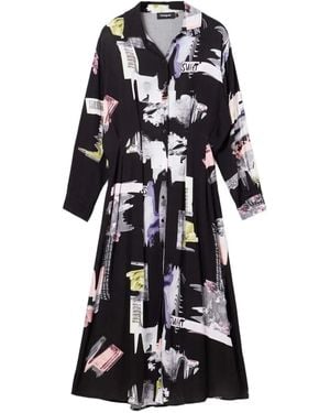Desigual アブストラクトパターン シャツドレス - ホワイト