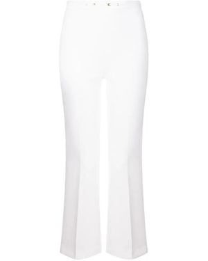 Elisabetta Franchi Logo-Plaque Flared Pants - White