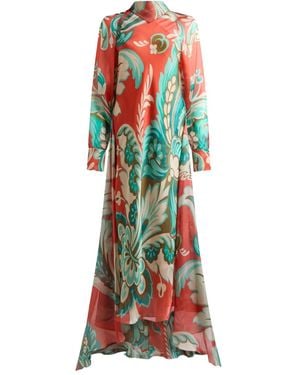 Etro Paisley-Print Drape Dress - Red