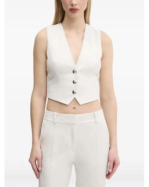 HUGO Button-Up Vest - White