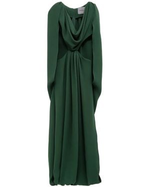 Balenciaga Draped Open-Back Maxi Dress - Green