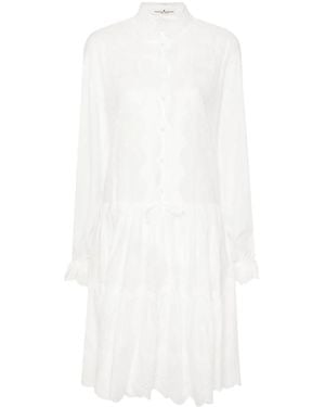 Ermanno Scervino Embroidered Shirt Dress - White