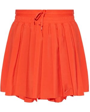 Nike Falda Con Logo Bordado - Rojo