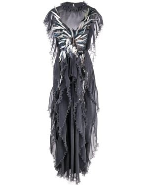 Alberta Ferretti Ruffled Maxi Dress - Blue