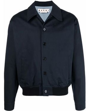 Marni Embroidered Logo Shirt Jacket - Blue