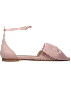 Red(V) Bow-Detail Ankle-Strap Sandals - Pink