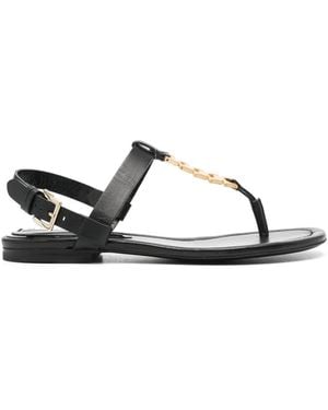 Victoria Beckham Chain-Embellished Sandals - Black