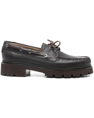 Gianvito Rossi Leather Boat Shoes - Grey