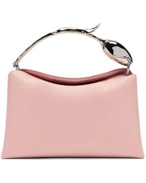 Erdem Midi Bloom Leather Tote Bag - Pink