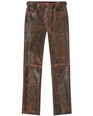 DIESEL P-Nuri Leather Trousers - Black