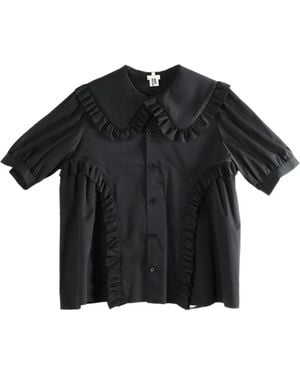 Comme des Garçons Ruffled Cotton Shirt - Black