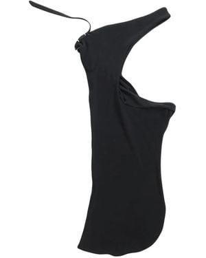 GRACE LING Hooded Halter Top - Black