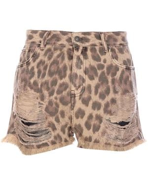Aniye By Shorts Met Luipaardprint - Naturel
