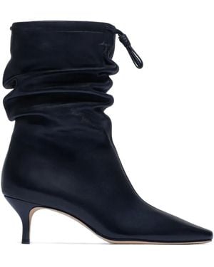 Bernardo 1946 57Mm Mazzi Scrunched Leather Boots - Blue