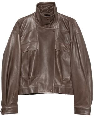 Nour Hammour Quincy Lederjacke - Braun
