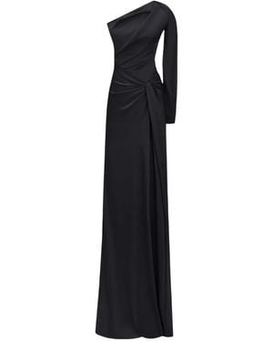 Gemy Maalouf One-Shoulder Draped Maxi Dress - Black