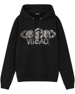 Versace Medusa On Chain Drawstring Hoodie in Black for Men Lyst