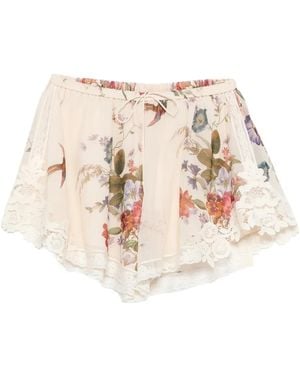 Zimmermann Patience Shorts aus Blumenspitze - Natur