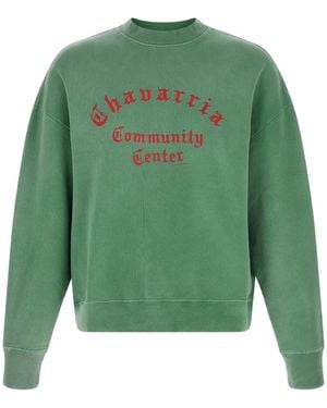 Willy Chavarria Hooligan Printed Crew-Neck Sweatshirt - Green