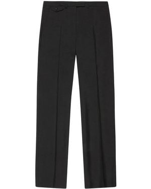 Bally Pressed-Crease Mohair Tailored Trousers - Black