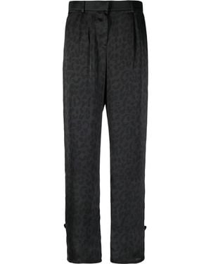 Sacai High-Waisted Patterned Trousers - Black