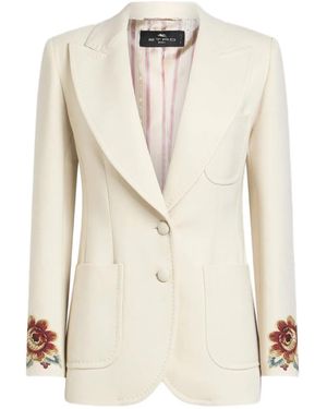 Etro Floral-embroidered blazer - Neutro