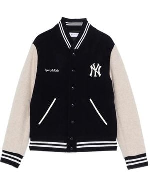 Sporty & Rich Logo Striped Jacket - Black