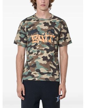BoTT Flail Camouflage-Print Logo-Motif T-Shirt - Brown