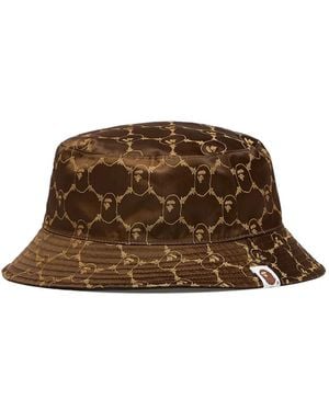 A Bathing Ape Chapeau À Design Réversible - Marron