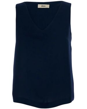 Herno Vネック トップ - ブルー