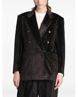 Tagliatore Double-Breasted Corduroy Blazer - Black