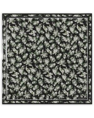 Dolce & Gabbana Petit Foulard En Sergé De Soie Imprimé Bouquet De Fleurs 70X70 - Black