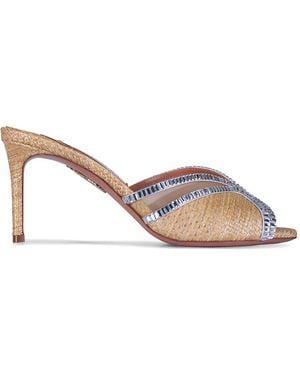 Aquazzura Sandalias Con Detalles De Rafia - Neutro