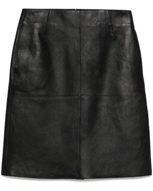 TOTEME Panelled Leather Midi Skirt - Black