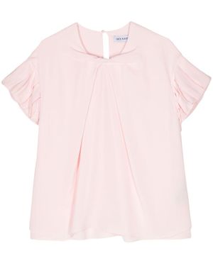 Dice Kayek Ruffle-Sleeve Silk Blouse - Pink