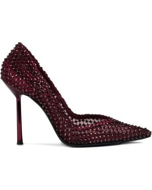 Le Silla 100Mm Gilda Crystal-Embellished Mesh Court Shoes - Purple
