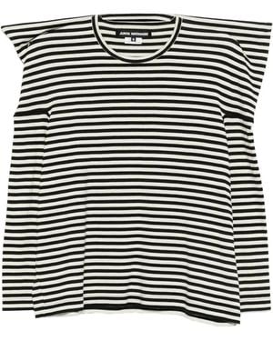 Junya Watanabe Blusa A Rayas - Negro