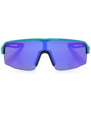 PUMA Logo-Plaque Oversize-Frame Sunglasses - Blue
