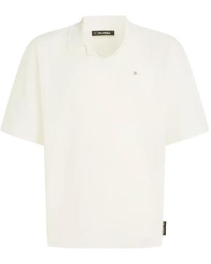 KARL LAGERFELD Knitted Boxy T-Shirt - White