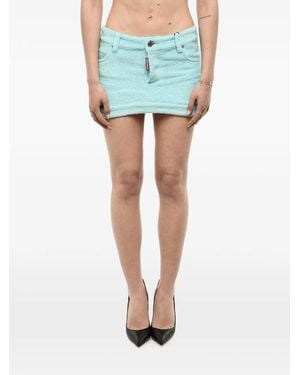 DSquared² Terry-Cloth Short Fitted Skirt - Blue